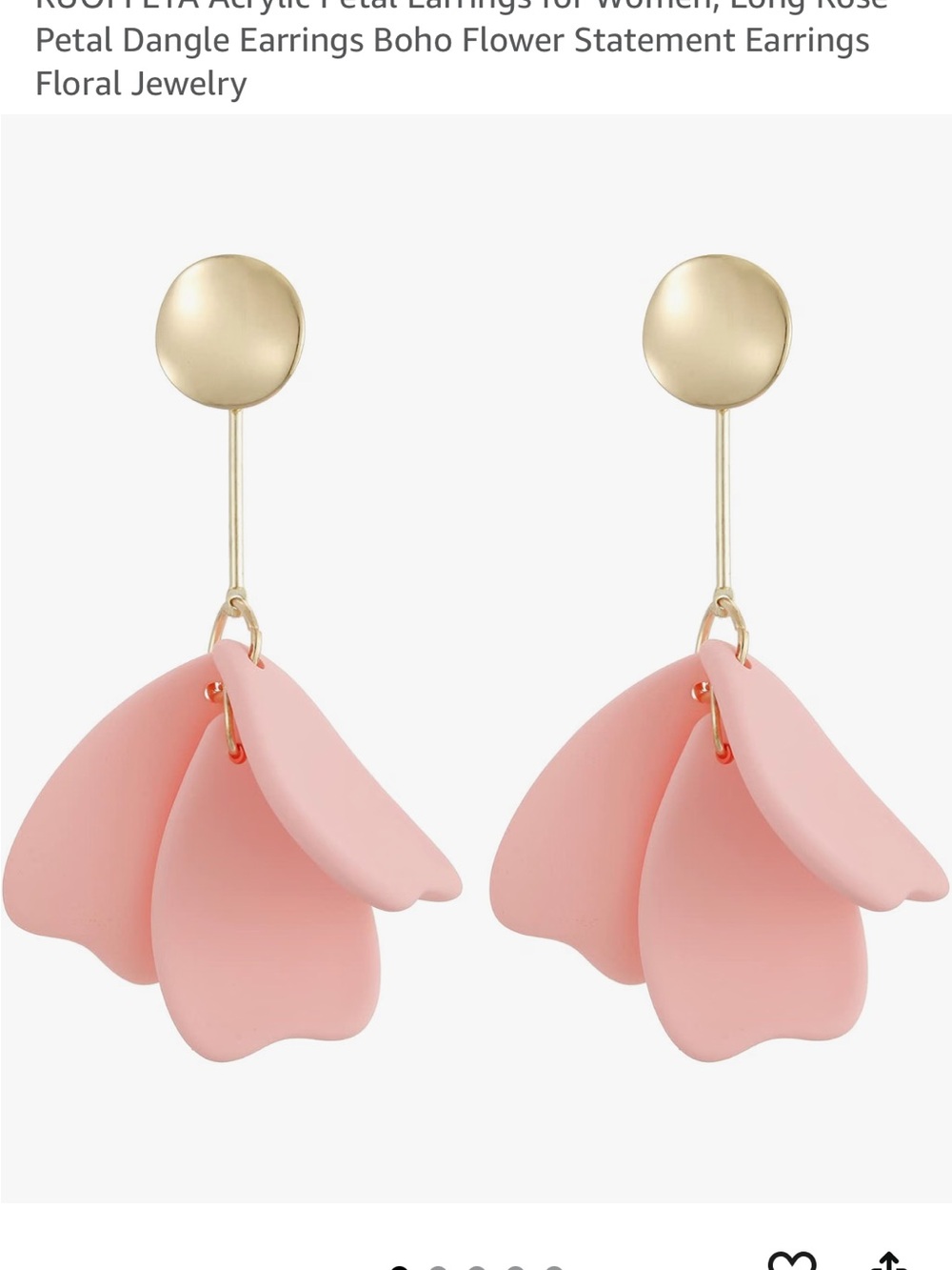 Petal Drop Dangle Earrings - Pink Floral Statement Earrings